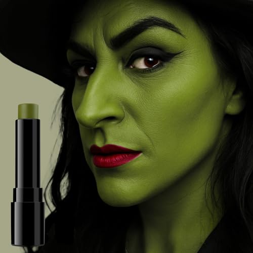 BAD COLOR Ogre Green Face Paint Stick, Matte Eye Black Stick Facepaint for Witch, Zombie, Shrek, Goblin & Monster Looks – Halloween SFX Cosplay Face & Body Paint for Adults - color: 1PCS Ogre Green
