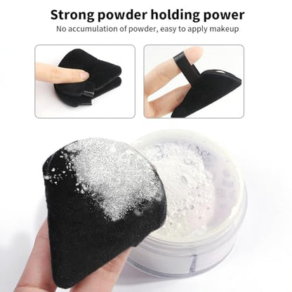 MAANGE 30pcs Professional Makeup Brush Set With Velvet Bag&5pcs Beauty Blender&2pcs Makeup Remover Puff&5pcs Triangle Powder Puff&3pcs Mini Thumb Puff&Toiletry Bag&2pcs Cleaning Mat (Blacksliver) - color: 49pcs-Blacksliver