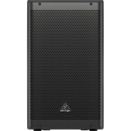 Behringer DR112DSP Active 1200W 12" PA Speaker System with DSP & 2-Ch Mixer, Bundle with Turnstile Audio Speaker Stand, XLR M to F Cable 25'