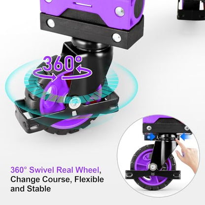 Folding Hand Truck Dolly, 330lb Convertible 4 to 2 Wheel Moving Cart,Purple | Dolly Cart with Retractable, Aluminum Alloy & Cast Iron Build, Nylon Wheels,Compact Fold,for Moving,Office,Delivery,Outdoor - size: 330LB Purple