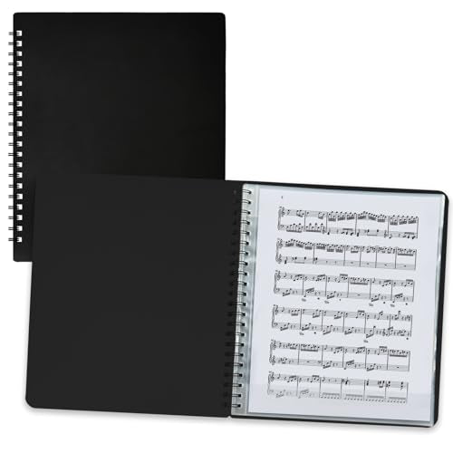 Binditek 1 Pack Sheet Music Folder, 40 Plastic Sleeves, 80 Pages, Black - color: Black