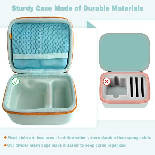 Hard Travel Case Compatible with Yoto Mini–Kids Audio & Music Player,Yoto Card Holder Bag with Adjustable Shoulder Strap for Up to 36 Audiobook Cards,Children’s Mini Player. (Light Green) - color: Light Green