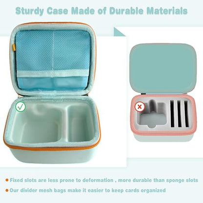 Hard Travel Case Compatible with Yoto Mini–Kids Audio & Music Player,Yoto Card Holder Bag with Adjustable Shoulder Strap for Up to 36 Audiobook Cards,Children’s Mini Player. (Light Green) - color: Light Green