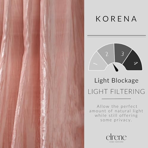 Threadmade Korena Tie-Top Crushed Velvet Window Curtain, Blush - 52" W x 95" L - color: Blush, size: 52"W x 95"L (Pack of 1)