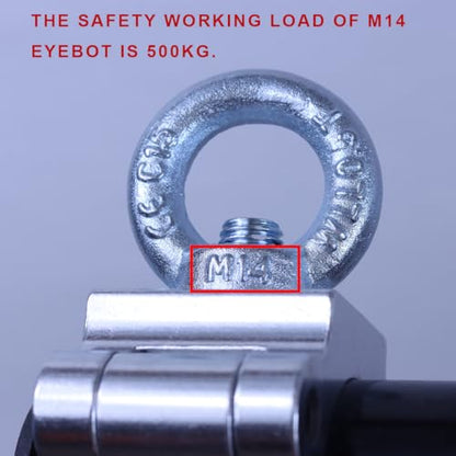 Sarknoah.Silver 2" Wide Heavy Duty Truss Clamp With Eye Bolt Ring Fit Tube For (1.5-2)" /(38-52) mm Truss .Half Coupler Truss Eye Clamps For Speakers LED Video Wall LED Screen Display - color: Silver