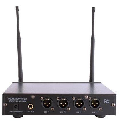 VocoPro Digital-Quad-C-500 4 Channel UHF Tabletop Mic System with Gooseneck Conference Microphones Digital-Quad Receiver - DIGQUADC500