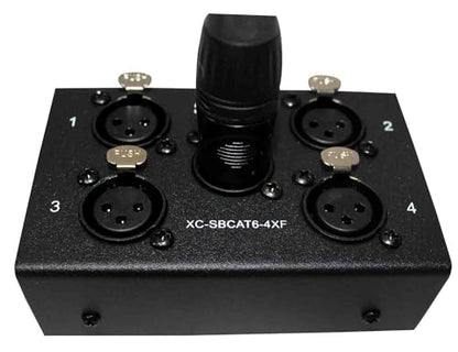 Prox XC-SBCAT6-4XF 4-Channel XLR-F CAT6 Audio/DMX Portable Snake Box