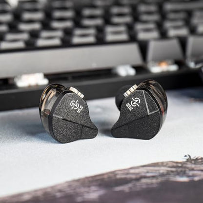 Kinboofi in Ear Monitor, CCZ MC01 10MM Dual-Magnet Large DD Gaming Earbuds, Wired Earbuds,in Ear Monitor Headphones with 5N OFC Detachable Cable No Mic for Musicians Audiophile (Black, No MIC)