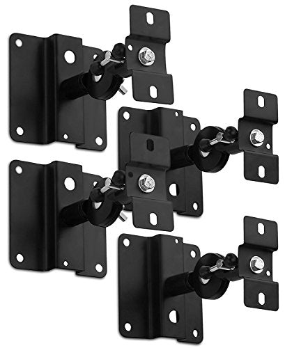 Mount-It! Mount-it Heavy Duty Black Universal Satellite Speaker Mounts / Brackets for W - size: 4 Pack