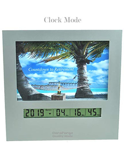 9999 Day Retirement Countdown Clock with Large Display Digital Timer & a 4x6 Picture Frame, Fun Gifts for Men or Women Change Photo & Count Down to Vacation Wedding Christmas Halloween holiday