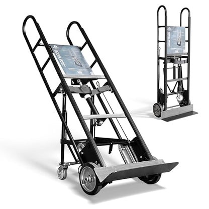 Olympia Tools Steel Appliance Hand Truck & Furniture Dolly, 1200 Lb, Black | Converts 2-Wheel to 4-Wheel, Auto-Recoil Ratchet Strap, Double-Welded Frame, for Fridges & Large Appliances - size: 1200 LB Auto-Recoil Appliance Hand Truck