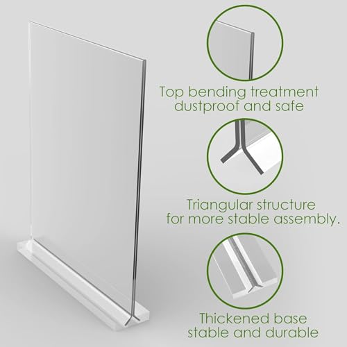newnewshow 5x7 Acrylic Sign Holder 3Pack, Double-Sided Display Stand, Plastic Card Holder for Business, Office, Party - size: 3 pack