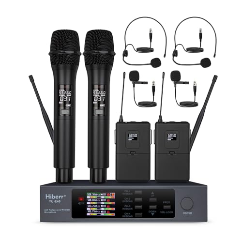UHF Wireless Microphone System with 2 Handheld & 2 Bodypacks