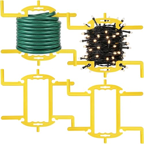 Kingdder 4 Pack Extension Cord Reel Organizer 100 ft - Heavy Duty ABS Cable Storage Reel with Handle, H-shape Cord Winder for Power Cords Garden Hoses Ropes - Portable Hose Organizer for Garage
