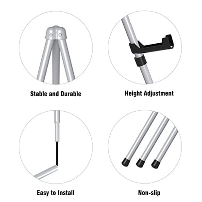 Portable Art Easel Stand 63 Inches - Picture Stands for Display w/Bag - Tabletop Art Easel Stand for Sign, Wedding Signs, Poster Stand, Painting Canvas Stand - Metal Tripod, Easels for Display, 2 Pack - style: 63 Inch Argent Silver (2 pack)