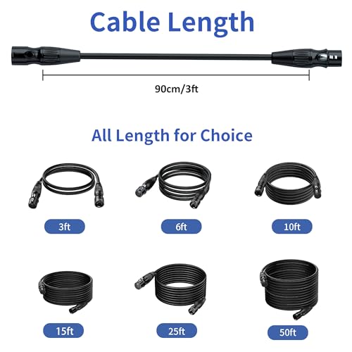 SMALL-EYE 5 Pin DMX Cables 3 ft 4-Pack, 4-Core Male to Female - size: 3 feet -4 Packs