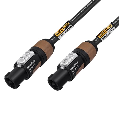 18 Foot - WBC-PRO-SPEAKER-12 AWG (2 Core Config.) – High-Purity OFC (99.99%) – Pro-Grade – High-Definition Loudspeaker/DJ/PA Speaker Cable with Neutrik NL2FXX-W-S 2-Pole Silver SpeakON Connectors - size: 18 FT