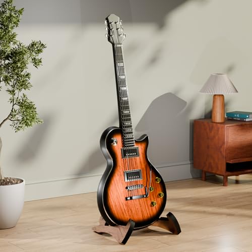 DIDA Lightweight Foldable A- Frame Plastic Guitar Stand for Acoustic, Electric Guitars, Ukulele, Guitar Stand Floor, Portable Travel Stand, Single Guitar Holder (Rosewood) - color: Rosewood