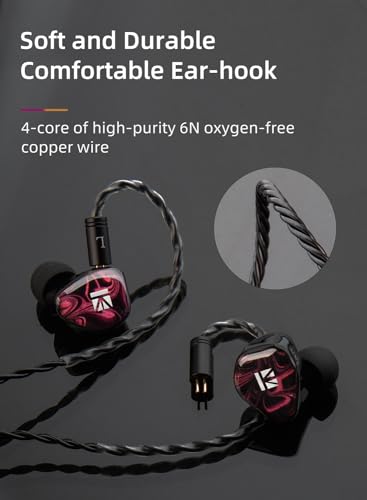 KBEAR KB01 in Ear Monitor, 10mm Beryllium Diaphragm Dynamic Driver IEMs, HiFi Gaming Earbuds with Clarity Sound 3D-Printed Resin Shell, 6N OFC 2PIN Cable for Musicians Audio Engineers Singers (Gold) - color: Gold