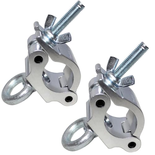Sarknoah.Silver 2" Wide Heavy Duty Truss Clamp With Eye Bolt Ring Fit Tube For (1.5-2)" /(38-52) mm Truss .Half Coupler Truss Eye Clamps For Speakers LED Video Wall LED Screen Display - color: Silver