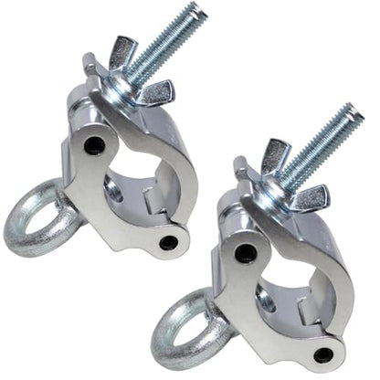 Sarknoah.Silver 2" Wide Heavy Duty Truss Clamp With Eye Bolt Ring Fit Tube For (1.5-2)" /(38-52) mm Truss .Half Coupler Truss Eye Clamps For Speakers LED Video Wall LED Screen Display - color: Silver
