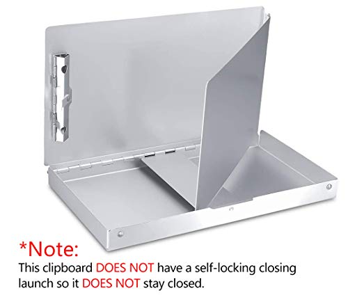 Small Aluminum Clipboard with Storage (Memo Size), 6 x 10.2 Inches, Recycled Metal Snapak Form Holder Binder with Inside Serrated Clip Posse Box, Perfect for Truck Driver, Fits Half Letter Size Paper - size: Memo Size 10.2 x 6 x 1 in