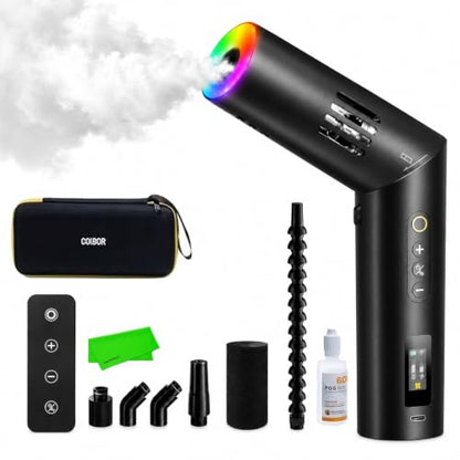 COLBOR CF5 40W Portable Fog Machine with RGB for Photography and Video | 25 Fog Density Levels, 360° RGB Light, Magnetic 3-Speed Fan, 10m Remote, 30-Minute Runtime, 13ml Tank and Master Mode - size: CF5