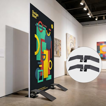 4 Pieces Spider Feet Board Sign Holder Bases, Metal Adjustable Floor Standing Board Sign Holders for Any Size Stores Advertising Events Foam Boards, Street Signs Display and Support