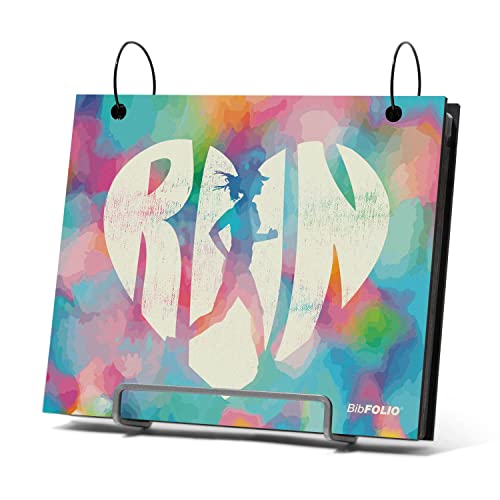 Gone For a Run BibFOLIO Race Bib Album - Love The Run - 9.5x8 | Wood Cover, Twist Cable Rings, Race Bib Holder, Holds Up to 100 Bibs, Includes 12 Vinyl Sleeves, Marathon Runner Gift - color: Love The Run