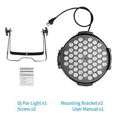 Betopper DJ Lights, 54 x 3W RGB LED Stage Par Lights, DMX/Sound(LPC007, 1P) | Auto/Sound/DMX512/Master,Lighting range 6~10M,optical angle 26°,Built-in cooling fan,for Church,Concert,Wedding,Party,Bar