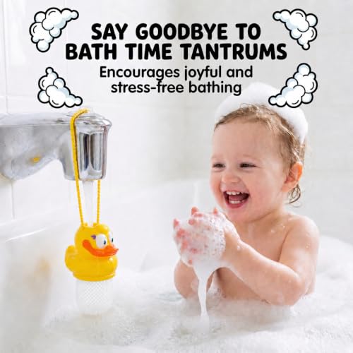 Suddy Buddy® Bubble Maker for Bathtub | Fun Kid Bubble Bath Toys | Bath Bubbler for Boys & Girls Ages 3+ | Includes 1 Foam Dispenser, 1 Trading Card & 3 Super-Bubble Drops | Dakota Duck - style: Dakota Duck