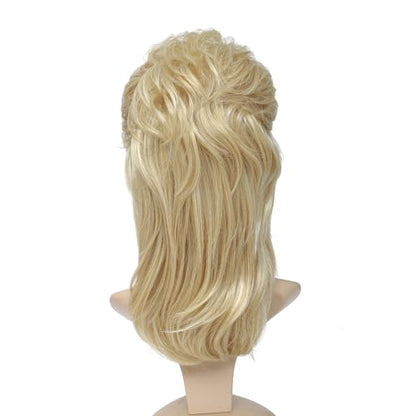 Mullet Wig, Retro Rocker Style Wig, 80s & 90s Costume Glam Party Accessory, Ideal for Halloween and Cosplay(Light Blonde) - color: w57-Light Blonde