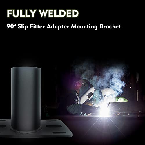 2 Pack Tenon Slip Fitter Adapter 90 Degree Bracket for Outdoor Lights - Black Metal Pole Barn Shoebox Led Parking Lot Wall Mount Arm Rustproof Rainproof (2PCS-2-3/8 Inch) - size: 2PCS-2-3/8 Inch
