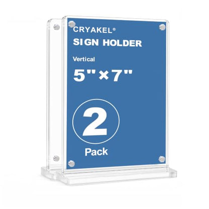 5×7 Acrylic Sign Holder,2Pack | Double-sided display,Quick page turning,High definition,Double-sided protective film ,Versatile for multiple scenarios - color: 2Pack 5x7 Inch