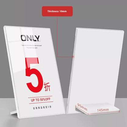 Acrylic Sign Holder L Shape (Vertical A5 148×210mm/ 5.83×8.27 inches) - color: Vertical A5 148×210mm/ 5.83×8.27 inches