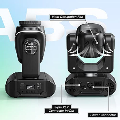6PCS Moving Head DJ Light, with 4-in-1 Halo, 18 Prisms Rotating with Colorful Film, DMX/Voice Control/Remote Control, Suitable for Party, Ktv, Family Birthday Party and Tavern - color: 6-pack