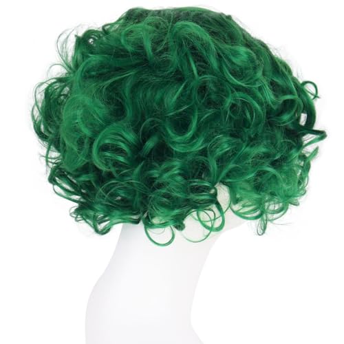 Green Wigs Women Short Curly Retro Style Halloween Costume Lolita Cosplay - color: Green