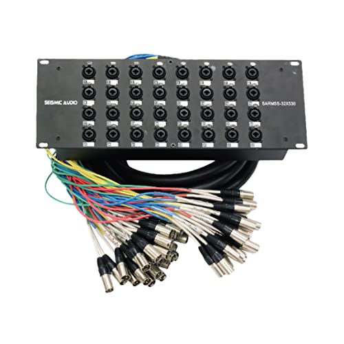 Seismic Audio SARMSS-32x530 Rack Mount 32 Channel XLR TRS Combo Splitter Snake Cable - 5' & 30' XLR trunks - size: 5 Foot x 30 Foot - 32 Channel