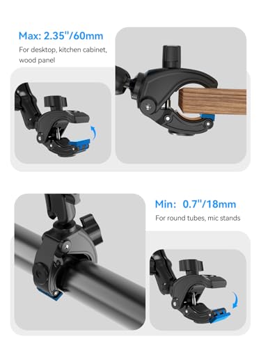 OHLPRO Magnetic Tablet Holder for Mic Stand,360° Adjustable Microphone Music Stand Phone Holder Mount,Tablet Mount Clamp for Peloton Bike,Treadmill, Stroller, Cabinet, Fits MagSafe, All Tablets,Phones