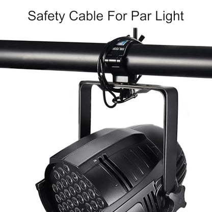 Safety Cables Black, 0.16in Dia. x 32in Long Lighting Safety Cable | 10 Pack, 110lb Load Duty, Diameter: 0.16 in (4 mm), Premium Stainless Steel DJ Stage Lights Safety Cables - size: 32" length 0.16" Dia.