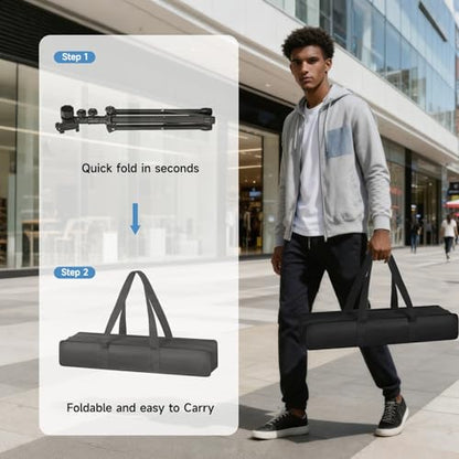 Portable Music Stand - Folding Sheet Music Stand & Book Stand with Carrying Bag, 3 in 1 Tri-fold Panel Metal Podium Stand Adjustable Height with Music Sheet Clip Holder