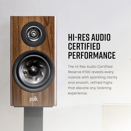 Polk Audio Reserve R100 Bookshelf Speakers for Home Theater, Pair, Black - color: Black