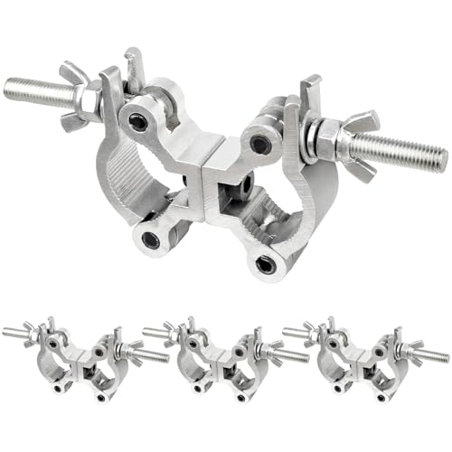 MAD OWL Stage Light Double Pipe Clamp，Stage Lighting Equipment & Accessories 35mm-45mm Dual Head Truss Mounting Bracket Swivel Coupler Clamp 4pcs - size: 4Pc 35-45mm/1.38-1.77"