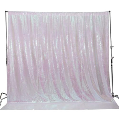 Juya Delight White Iridescent Sequin Backdrop, 6ftx6ft Glitter Photo Backdrop Curtain for Birthday Party Wedding Festival Ceremony - color: Iridescent, size: 6ft x 6ft