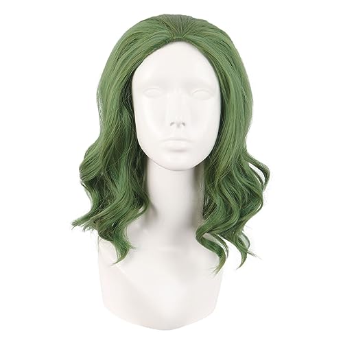 MapofBeauty 14 Inch Cosplay Costume Curly Wig (Pine Green/Grass Green) | 35 cm Synthetic Wig, Fahion - color: Pine Green/Grass Green