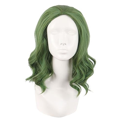 MapofBeauty 14 Inch Cosplay Costume Curly Wig (Pine Green/Grass Green) | 35 cm Synthetic Wig, Fahion - color: Pine Green/Grass Green