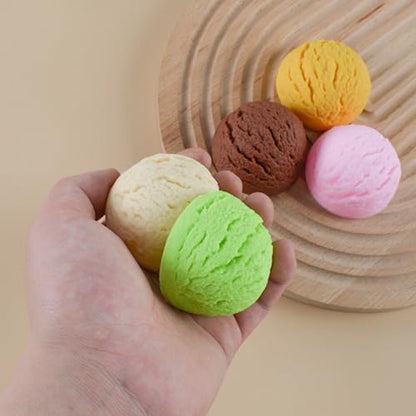 10 PCS Simulated Ice Cream Ball Fake Ice Cream Artificial Desserts Model DIY Accessories for Kitchen Home Party Decoration Prop Display (Pack of 2) - size: free size (Pack of 2)