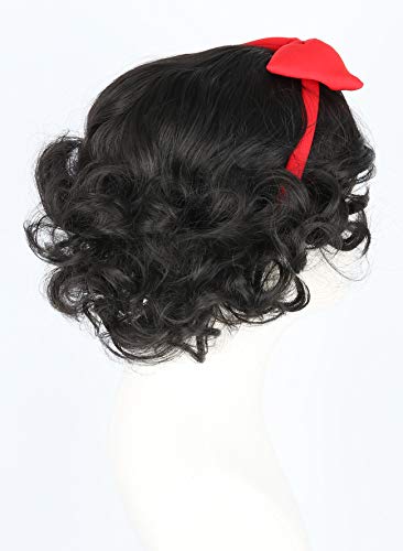 Topcosplay Kids Girls Wig with Bow Headband Short Black Wig Curly For Halloween Costume Cosplay - color: Black Short