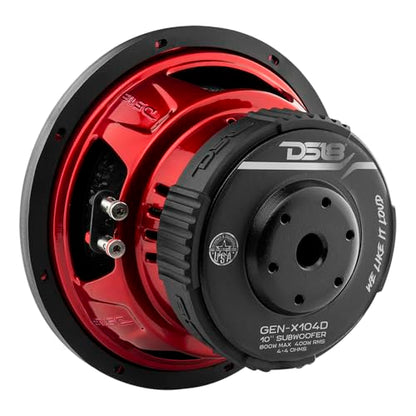 DS18 GEN-X104D Subwoofer in Black - 4 Layer Black Aluminum Voice Coil, 10", 800W Max Power, 400W RMS, Dual 4 Ohms, DVC - Powerful Car Audio Bass Speaker (1 Speaker) - style: 10-Inch
