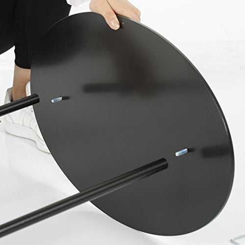 M&T Displays Metal Oval Info Board Black 24x36 Inches Slide-In Poster Sign Holder 1 Tier Double Sided Floor Standing Pedestal Advertising Display with Backing and Anti-Glare PET Cover - color: Black